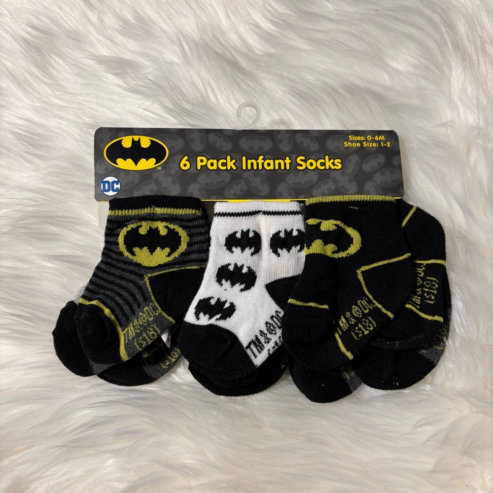 DC Batman Baby Socks Set - Black, White, Yellow